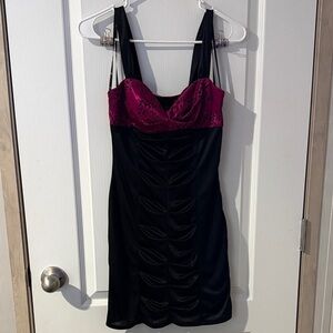 Elegant Black and Purple Dress